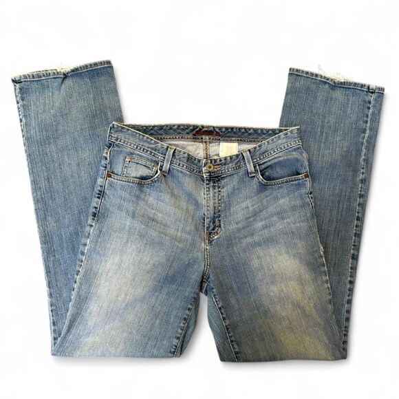 Y2K Eddie Bauer Bootleg Jeans, Vintage Wash, Mid-Rise, 33” Inseam, Size 12L - Picture 1 of 9